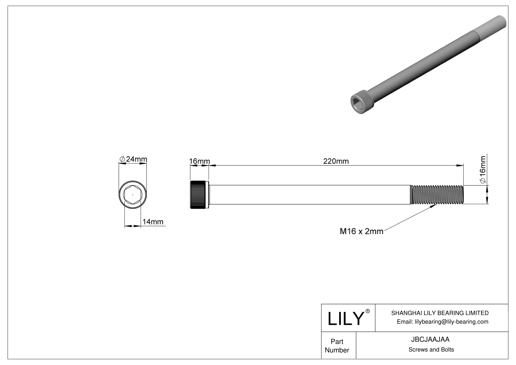 JBCJAAJAA Tornillos de cabeza cilíndrica de acero aleado cad drawing