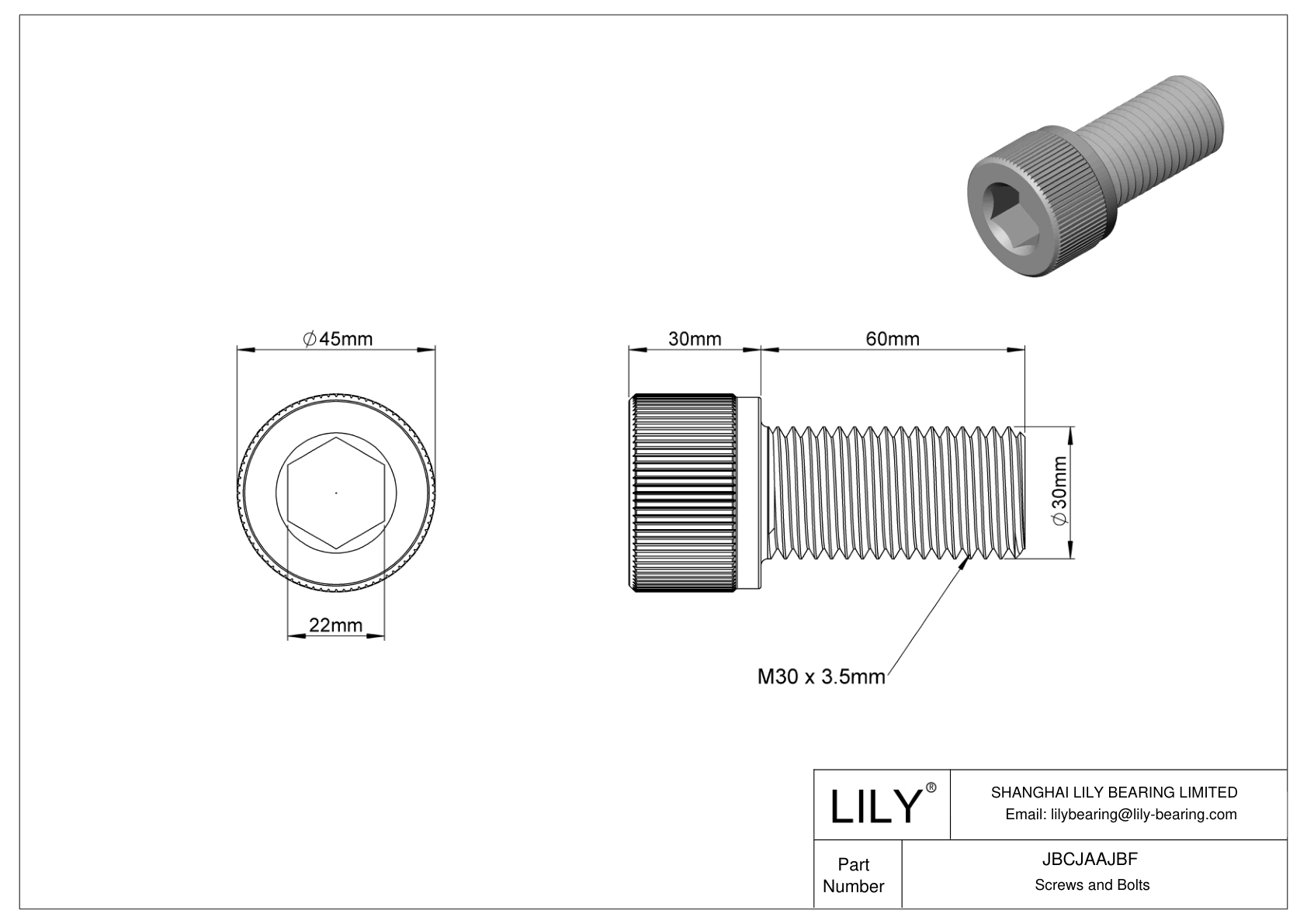 JBCJAAJBF Tornillos de cabeza cilíndrica de acero aleado cad drawing