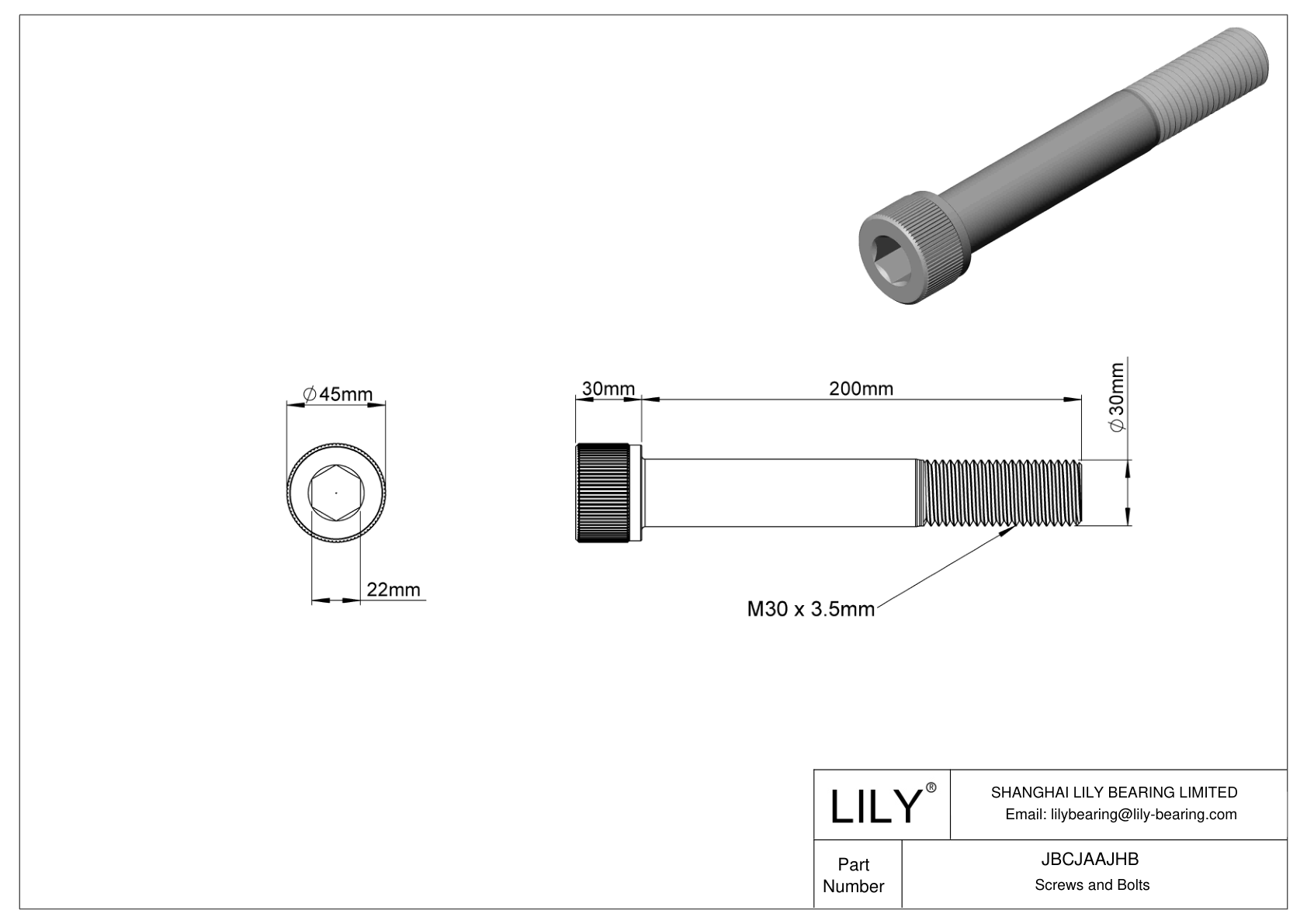 JBCJAAJHB 合金钢内六角螺钉 cad drawing