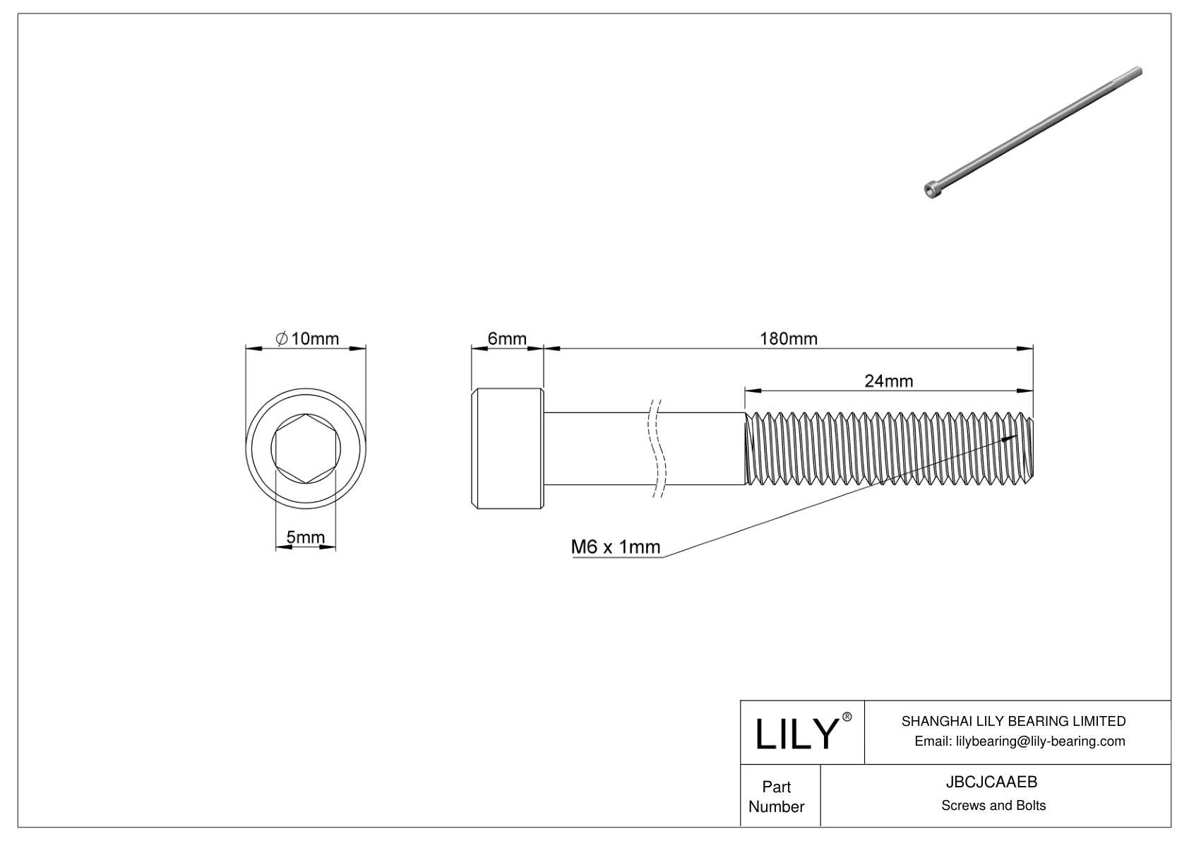 JBCJCAAEB Tornillos de cabeza cilíndrica de acero inoxidable 18-8 cad drawing