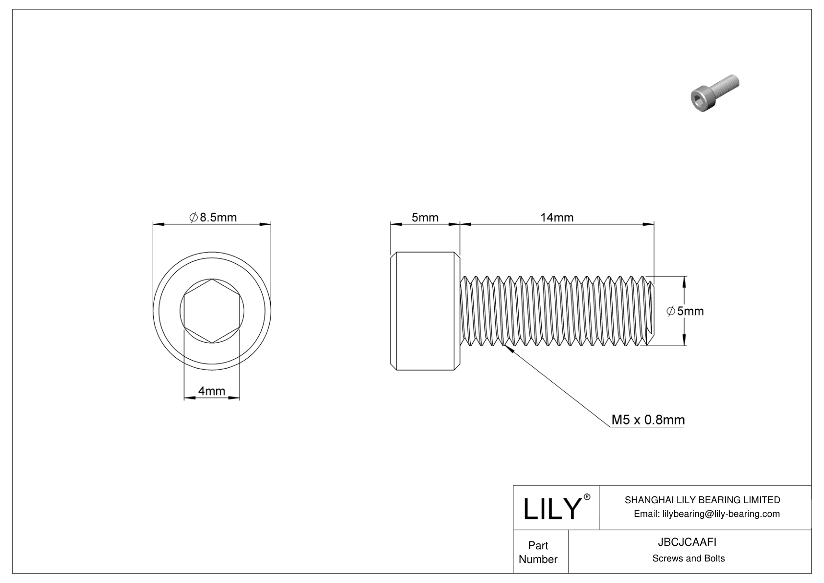 JBCJCAAFI 18-8 不锈钢内六角螺钉 cad drawing