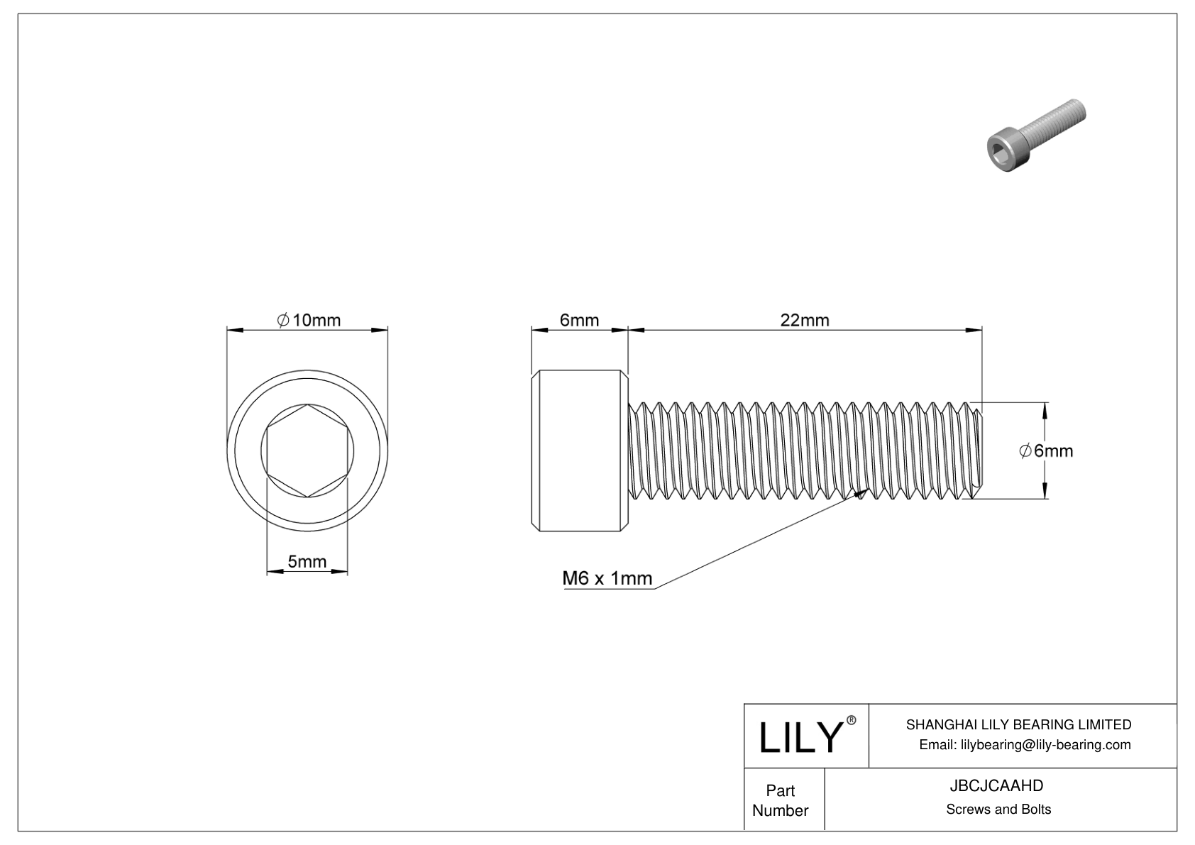 JBCJCAAHD 18-8 不锈钢内六角螺钉 cad drawing