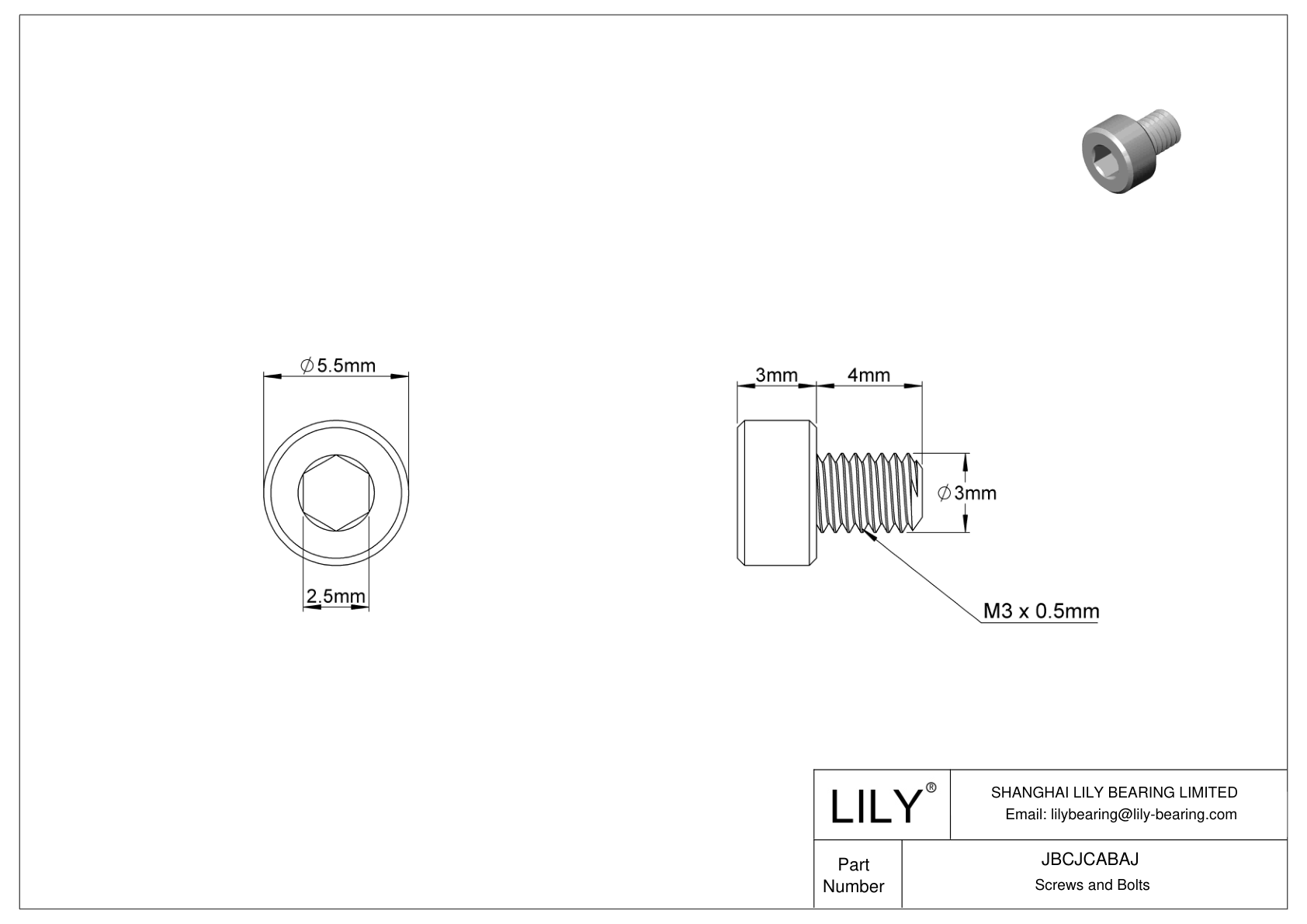 JBCJCABAJ 18-8 不锈钢内六角螺钉 cad drawing