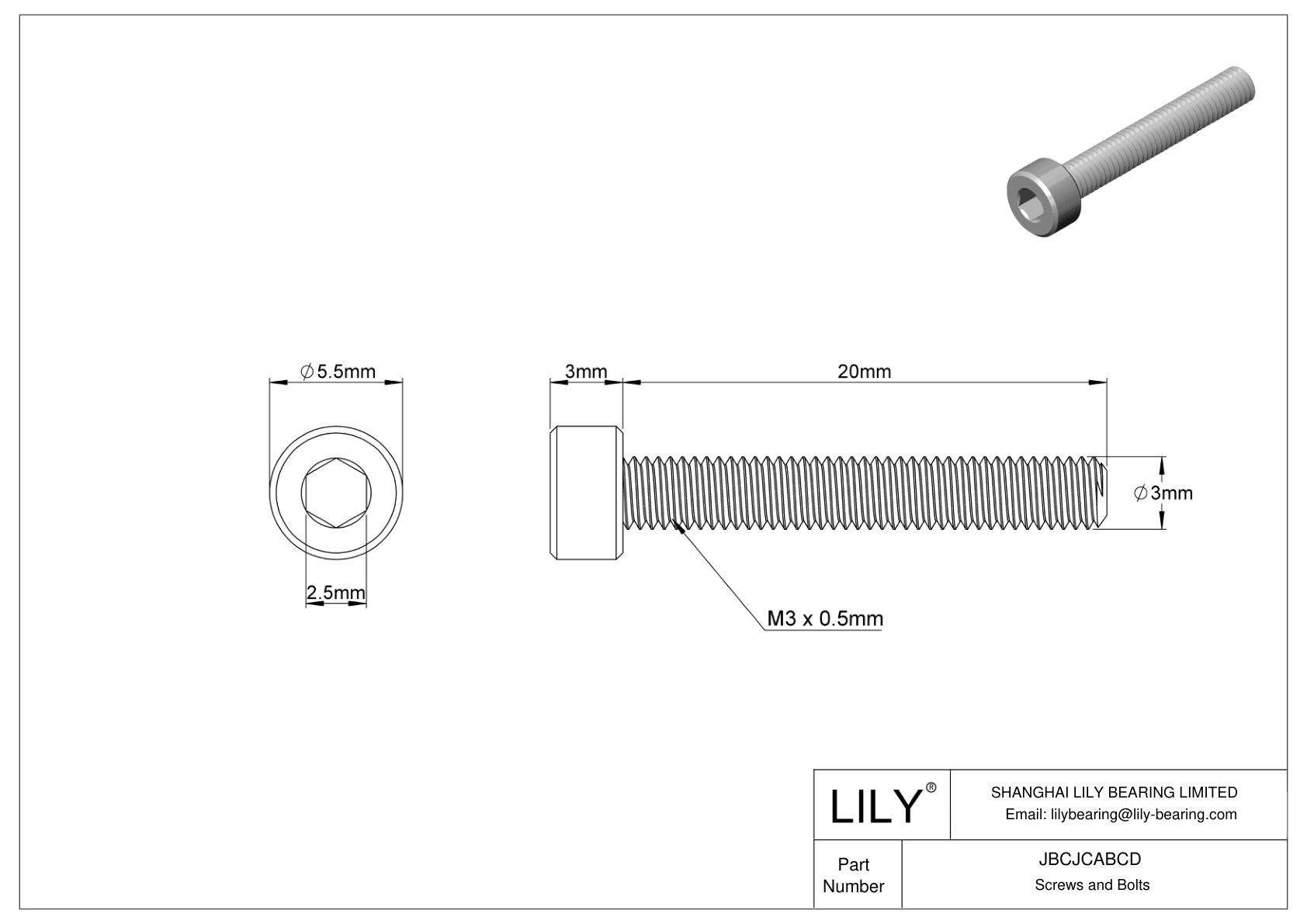 JBCJCABCD 18-8 不锈钢内六角螺钉 cad drawing