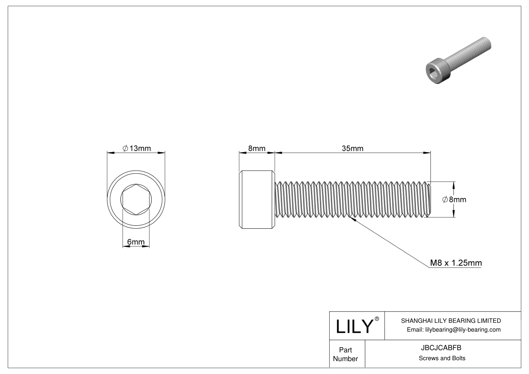 JBCJCABFB 18-8 不锈钢内六角螺钉 cad drawing