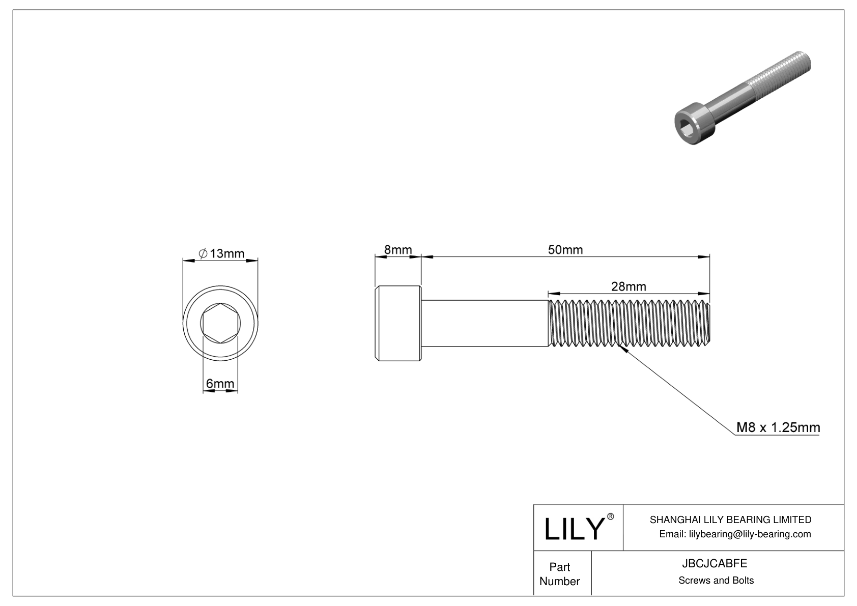 JBCJCABFE Tornillos de cabeza cilíndrica de acero inoxidable 18-8 cad drawing