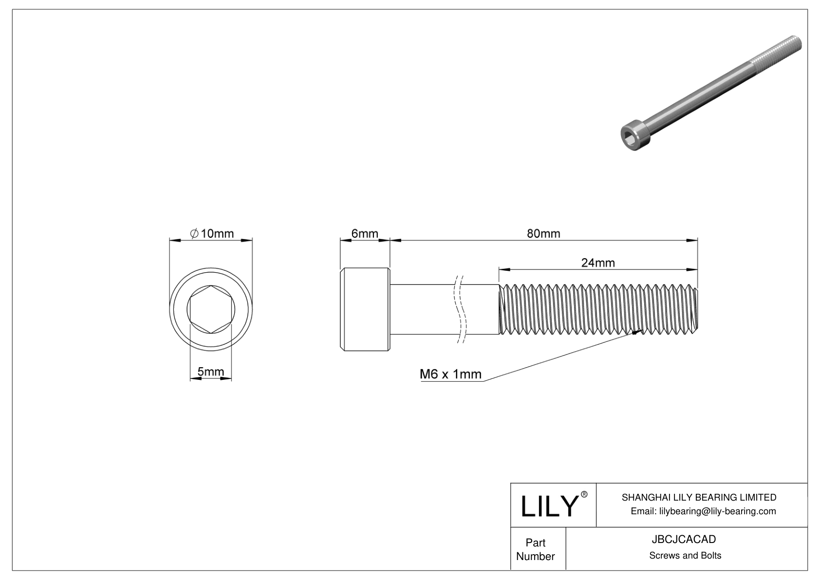 JBCJCACAD Tornillos de cabeza cilíndrica de acero inoxidable 18-8 cad drawing