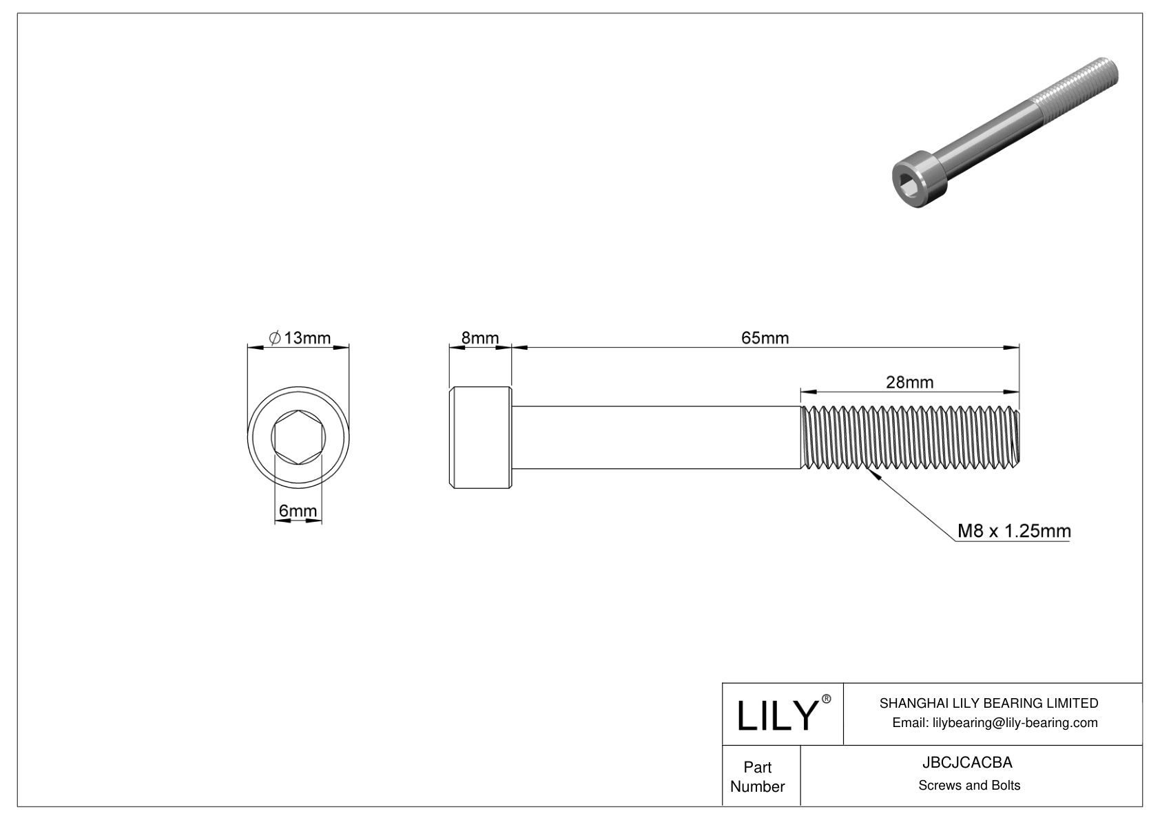 JBCJCACBA Tornillos de cabeza cilíndrica de acero inoxidable 18-8 cad drawing