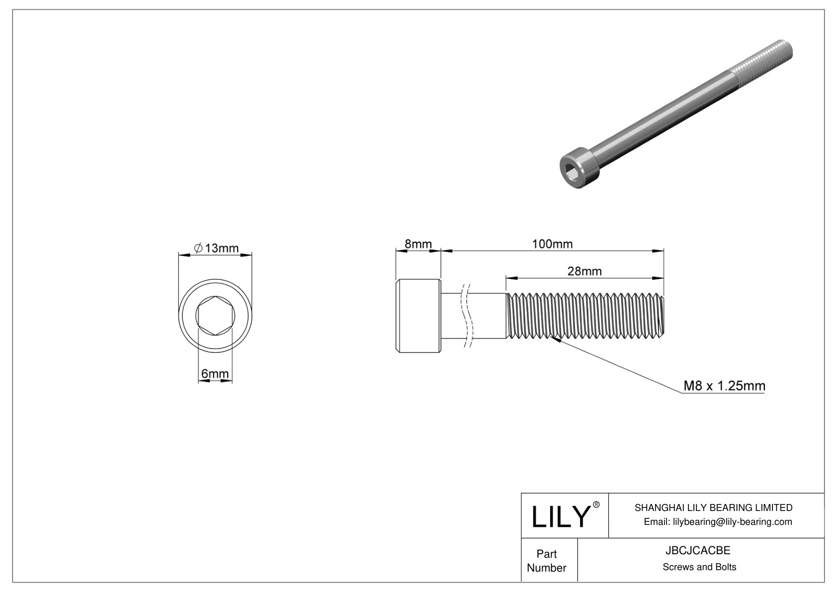 JBCJCACBE Tornillos de cabeza cilíndrica de acero inoxidable 18-8 cad drawing