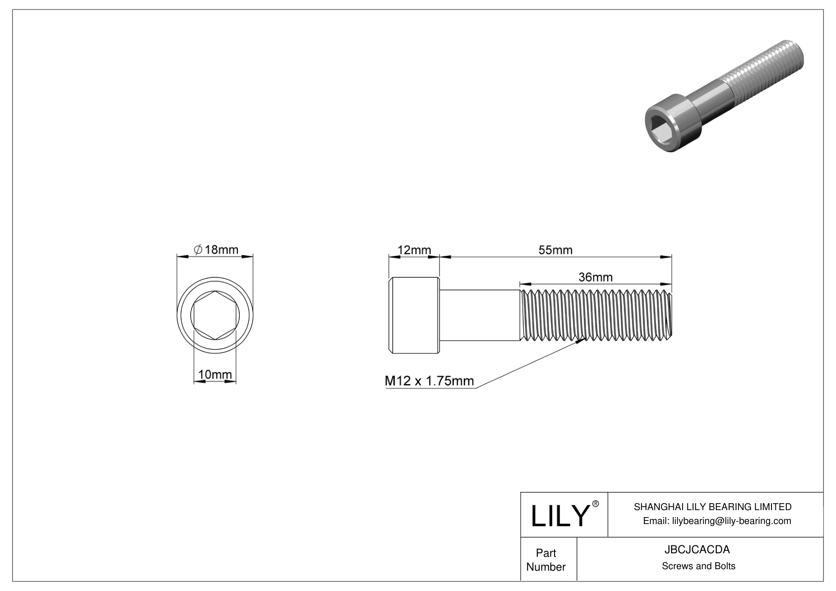 JBCJCACDA 18-8 不锈钢内六角螺钉 cad drawing