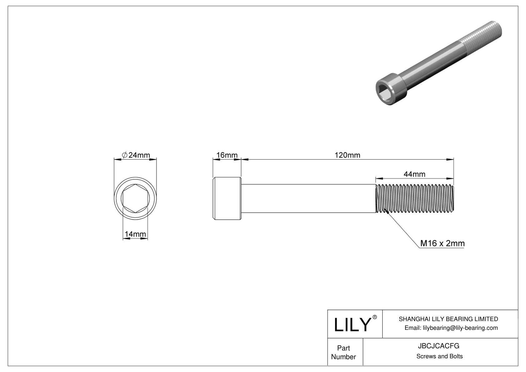 JBCJCACFG Tornillos de cabeza cilíndrica de acero inoxidable 18-8 cad drawing