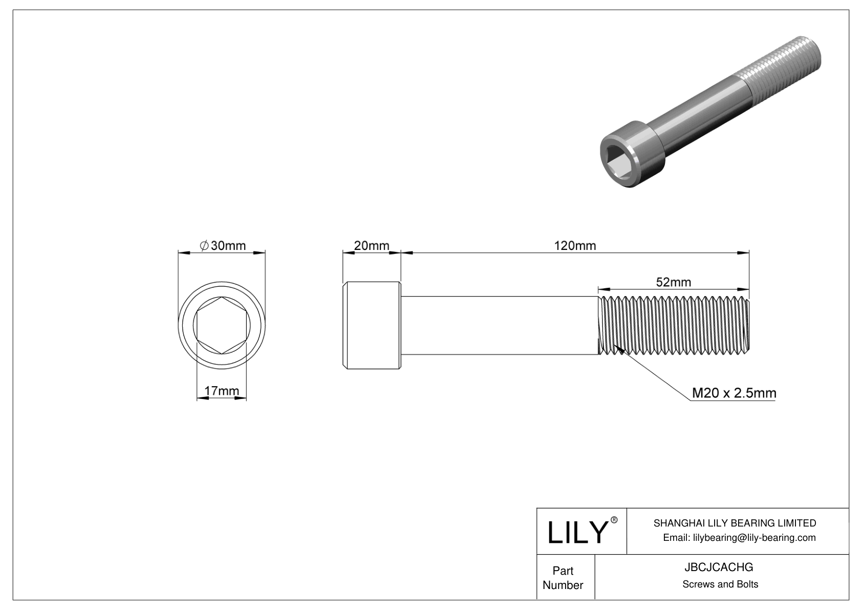 JBCJCACHG Tornillos de cabeza cilíndrica de acero inoxidable 18-8 cad drawing