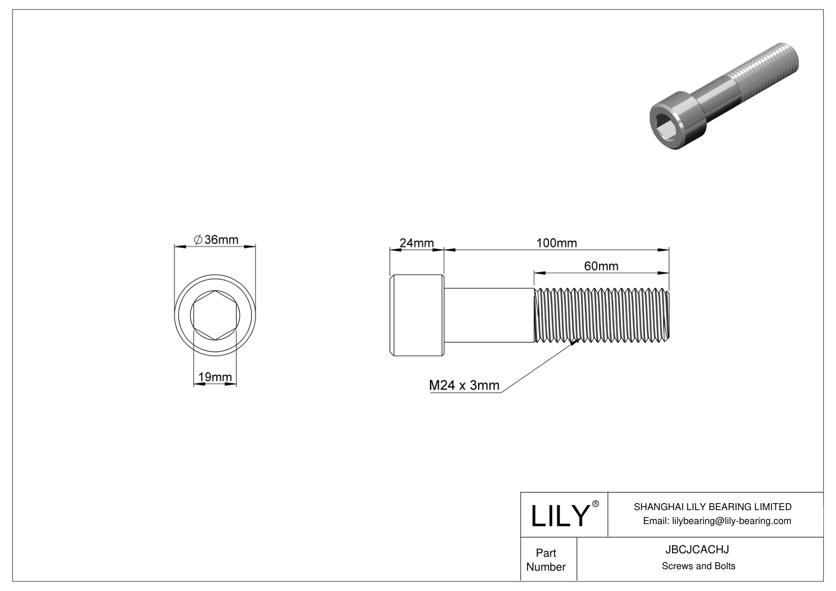 JBCJCACHJ 18-8 不锈钢内六角螺钉 cad drawing