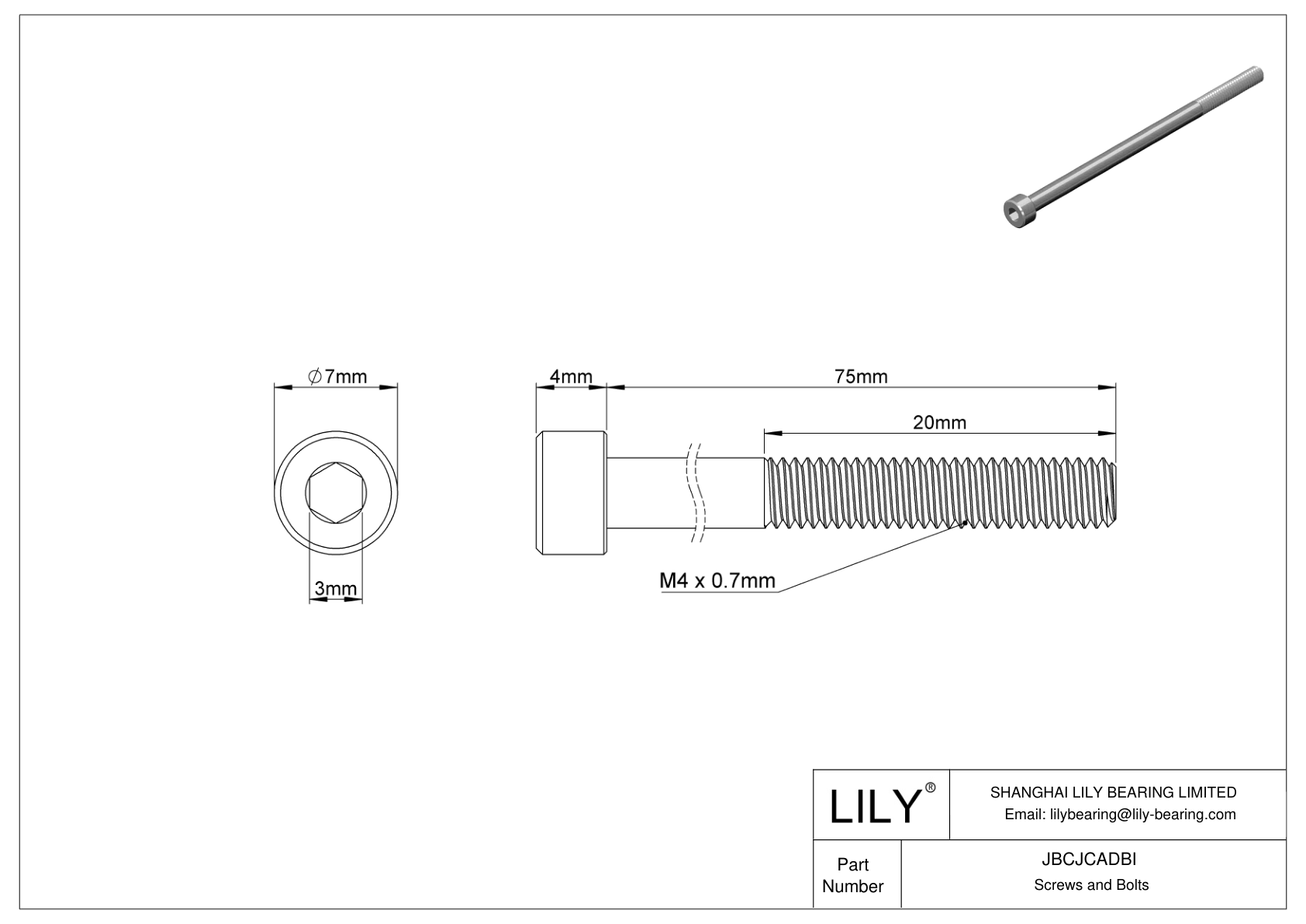 JBCJCADBI 18-8 不锈钢内六角螺钉 cad drawing