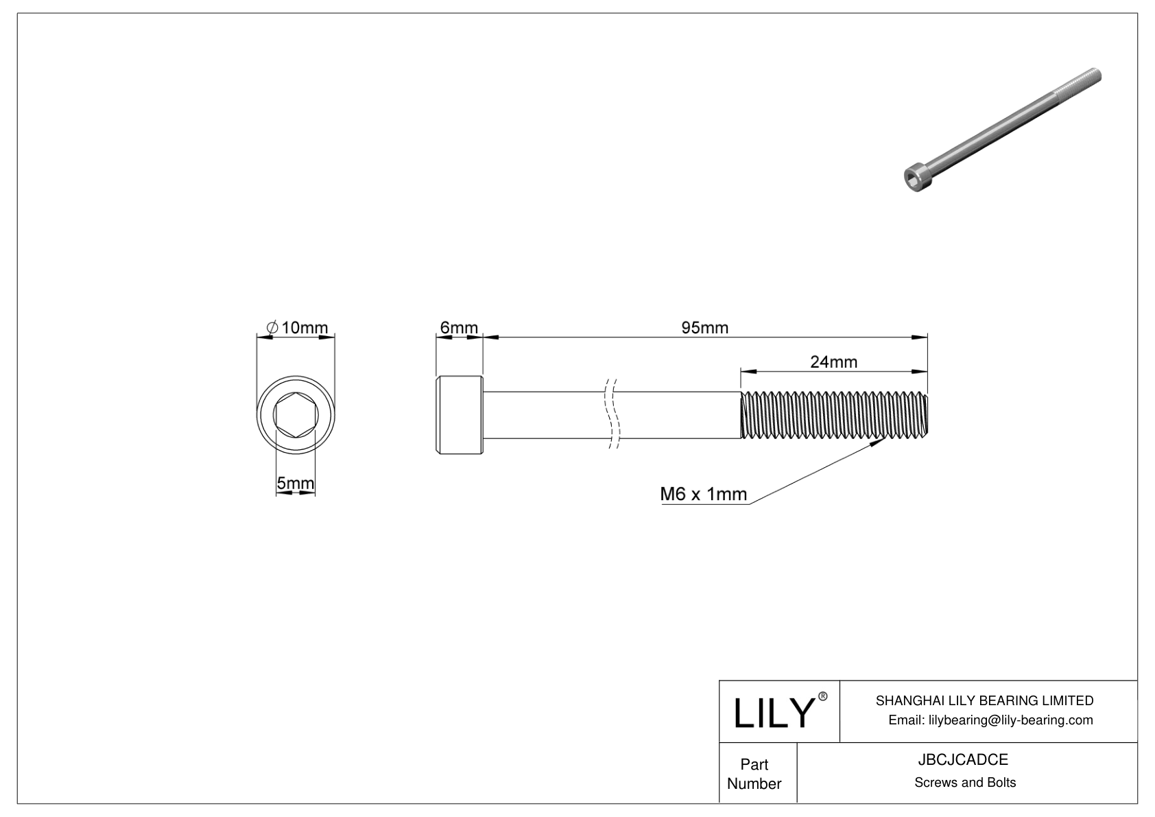 JBCJCADCE Tornillos de cabeza cilíndrica de acero inoxidable 18-8 cad drawing