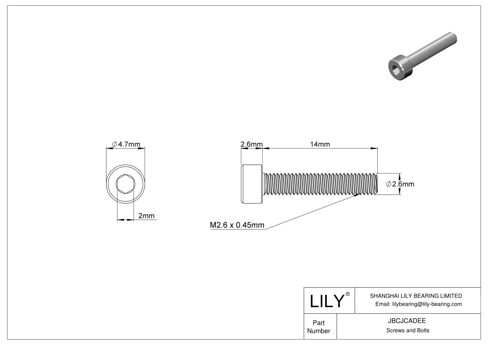 JBCJCADEE 18-8 不锈钢内六角螺钉 cad drawing