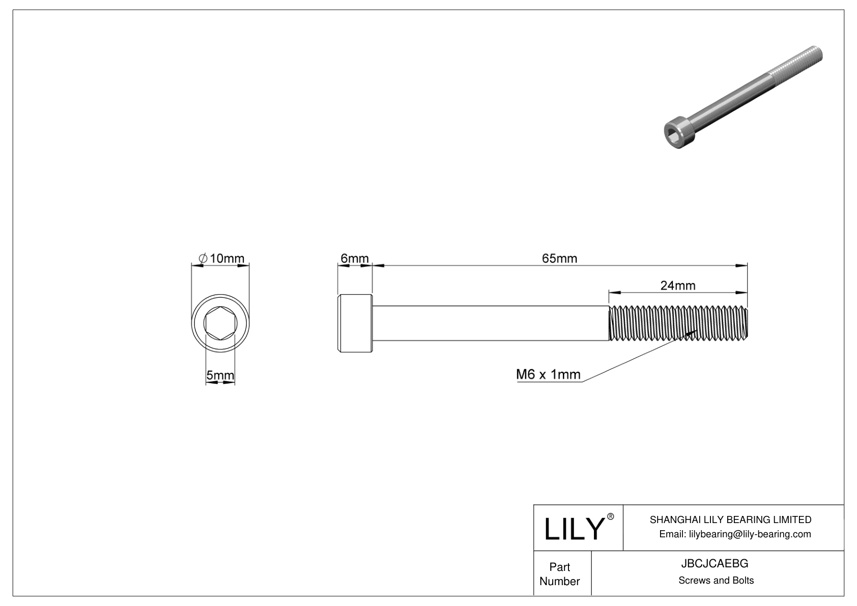 JBCJCAEBG Tornillos de cabeza cilíndrica de acero inoxidable 18-8 cad drawing