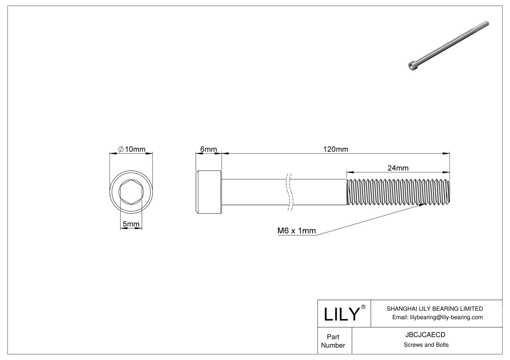 JBCJCAECD Tornillos de cabeza cilíndrica de acero inoxidable 18-8 cad drawing