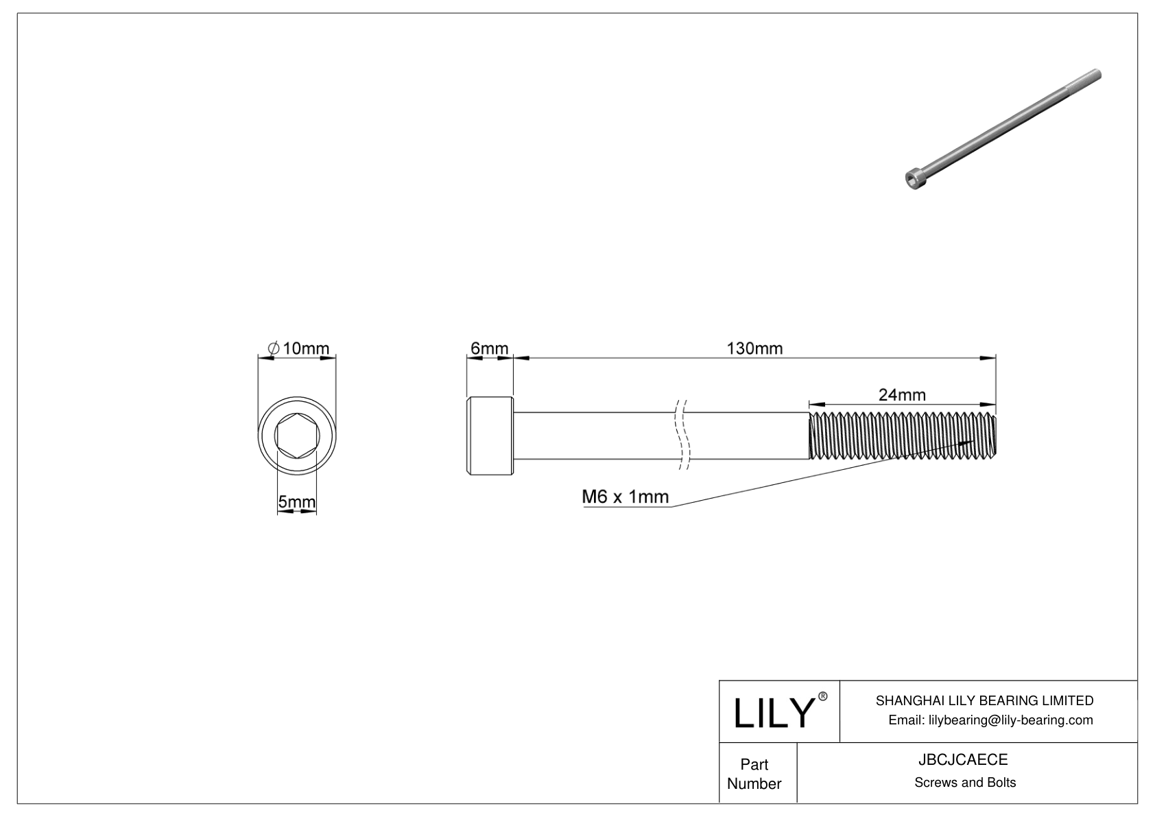 JBCJCAECE 18-8 Stainless Steel Socket Head Screws cad drawing