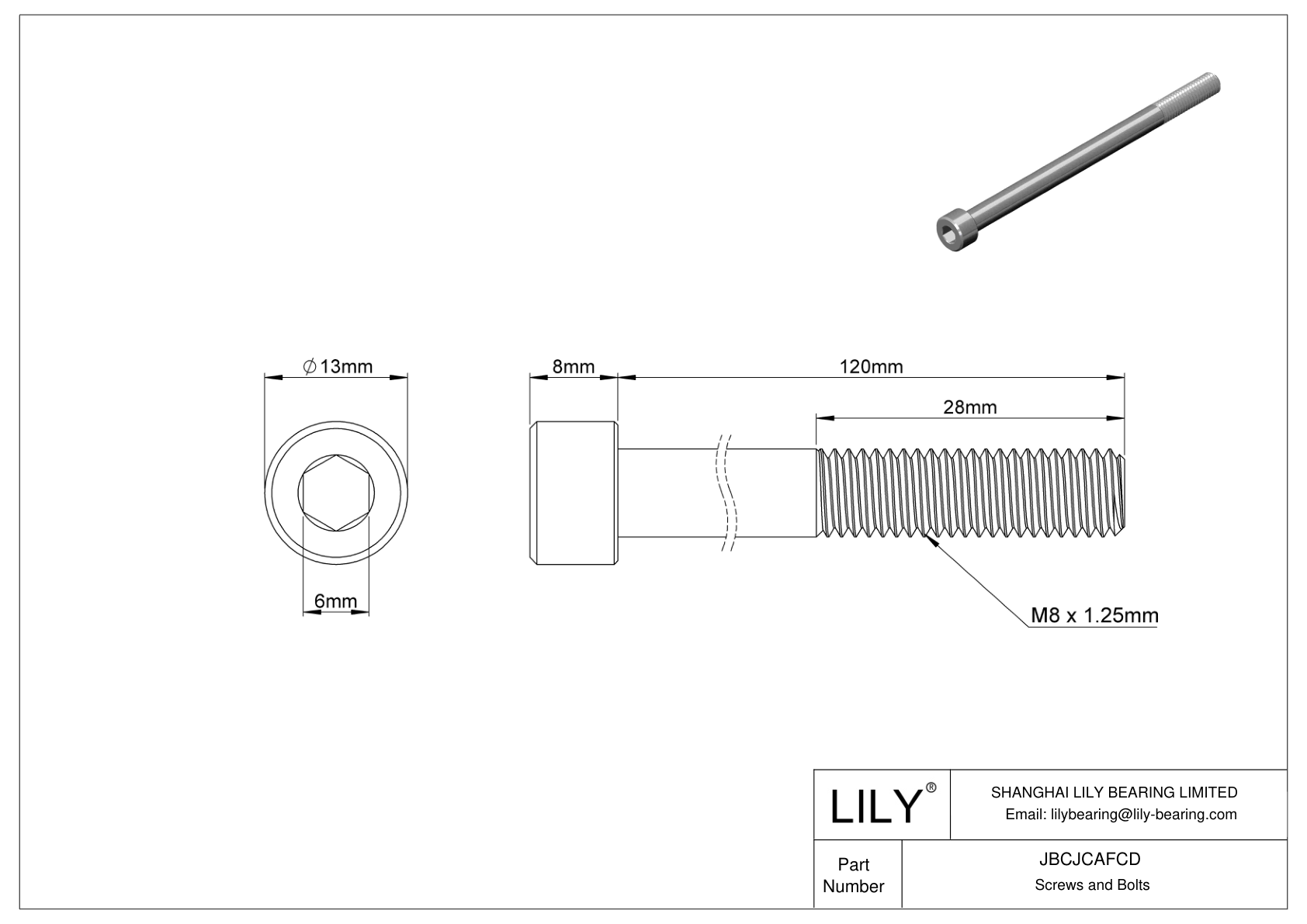 JBCJCAFCD Tornillos de cabeza cilíndrica de acero inoxidable 18-8 cad drawing