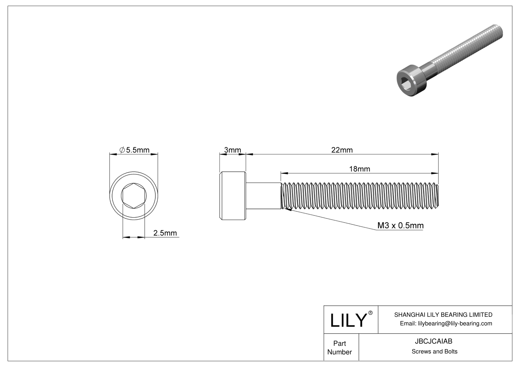 JBCJCAIAB 18-8 Stainless Steel Socket Head Screws cad drawing