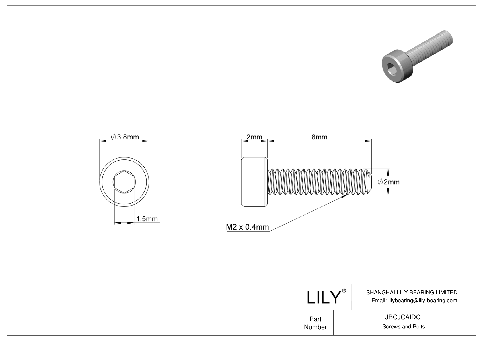 JBCJCAIDC 18-8 不锈钢内六角螺钉 cad drawing