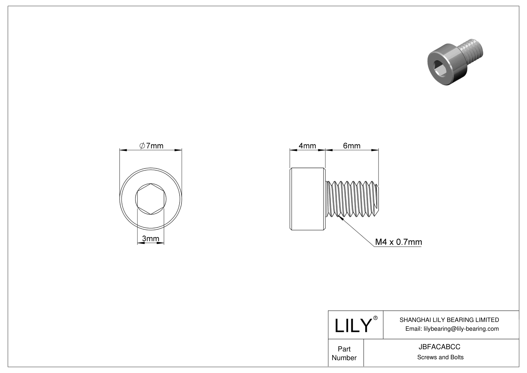 JBFACABCC Tornillos de cabeza cilíndrica de acero aleado cad drawing