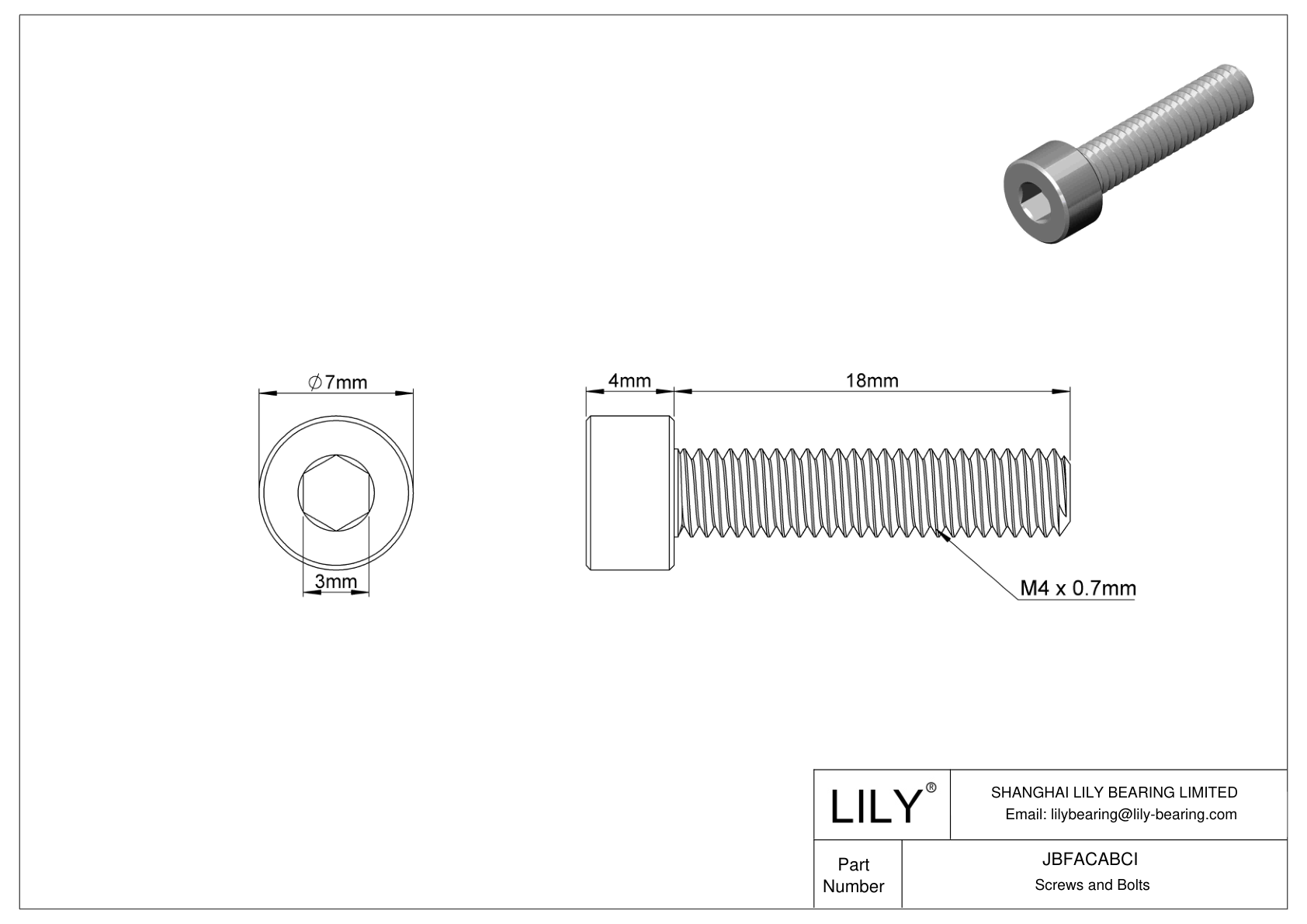 JBFACABCI 合金钢内六角螺钉 cad drawing