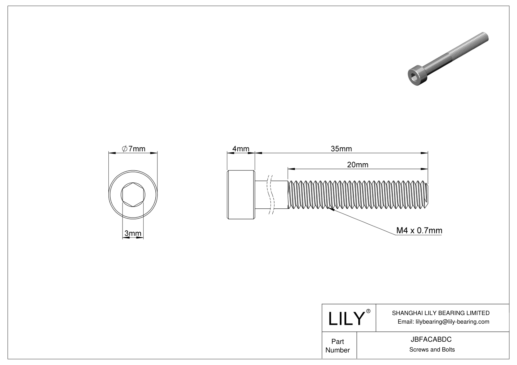 JBFACABDC 合金钢内六角螺钉 cad drawing