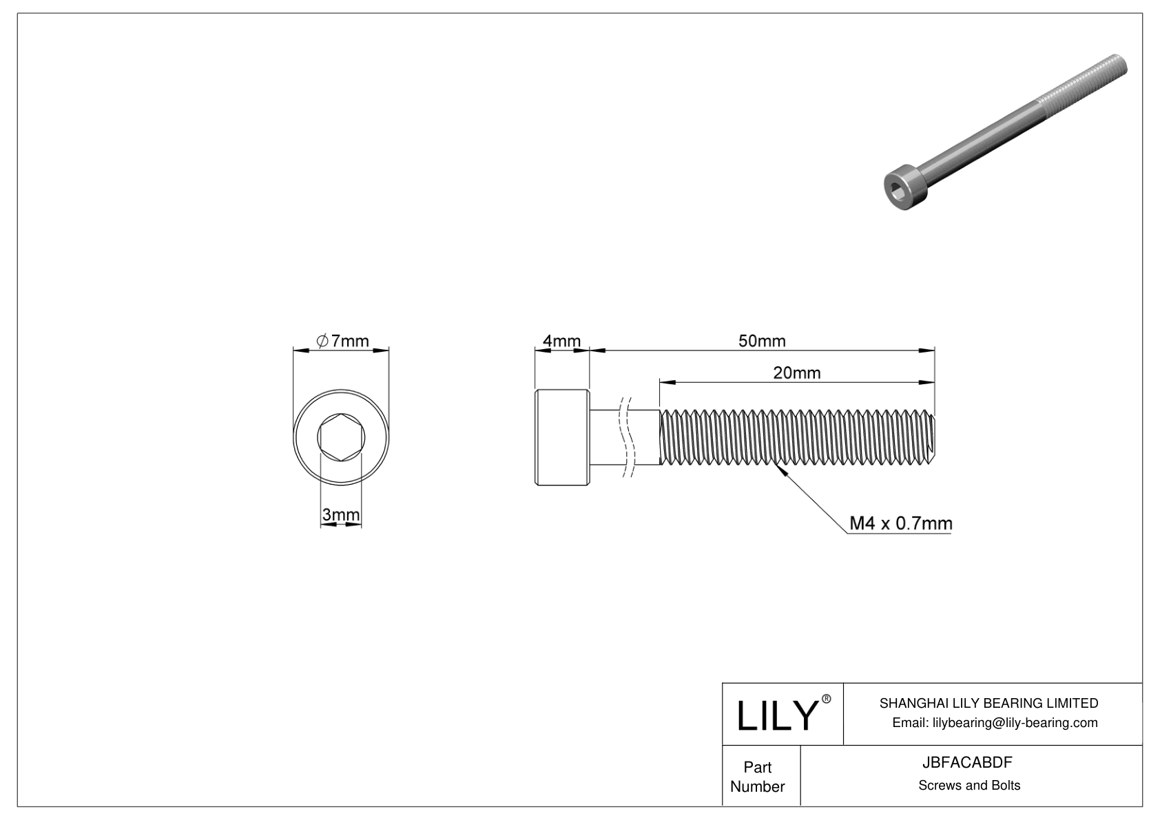 JBFACABDF 合金钢内六角螺钉 cad drawing