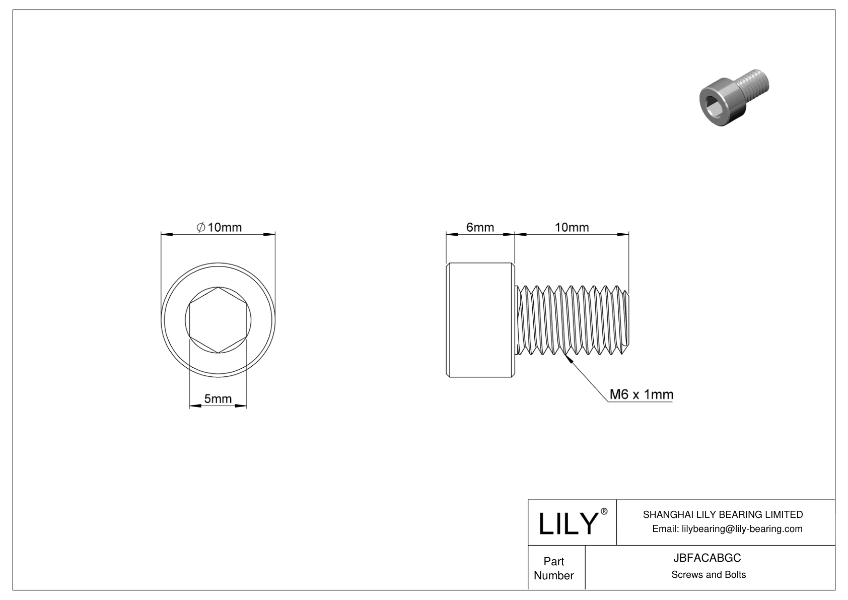 JBFACABGC 合金钢内六角螺钉 cad drawing