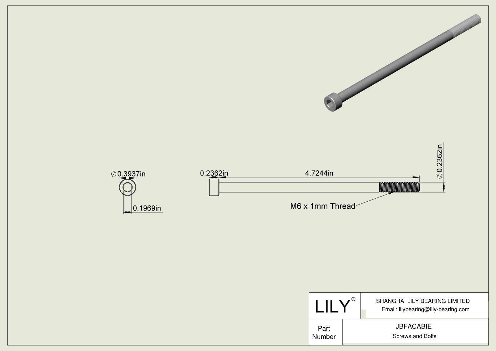 JBFACABIE 合金钢内六角螺钉 cad drawing