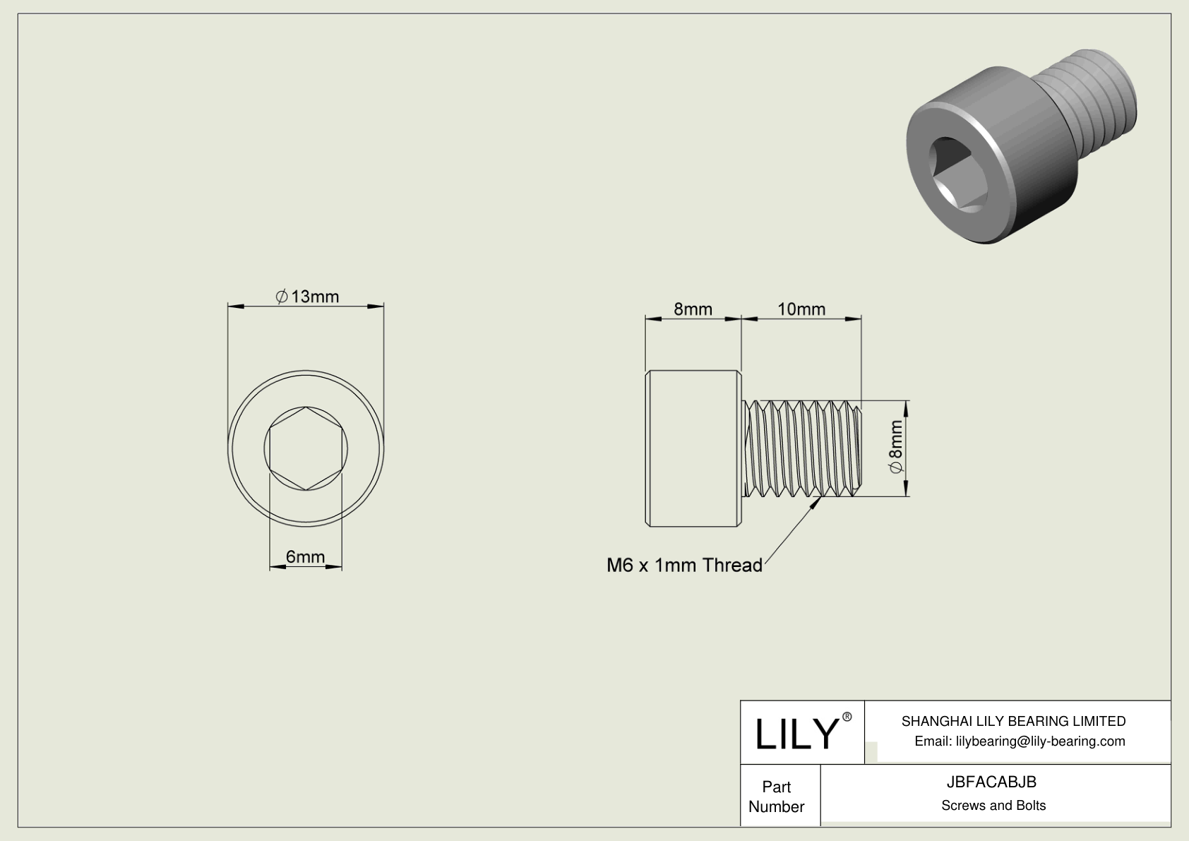 JBFACABJB Tornillos de cabeza cilíndrica de acero aleado cad drawing