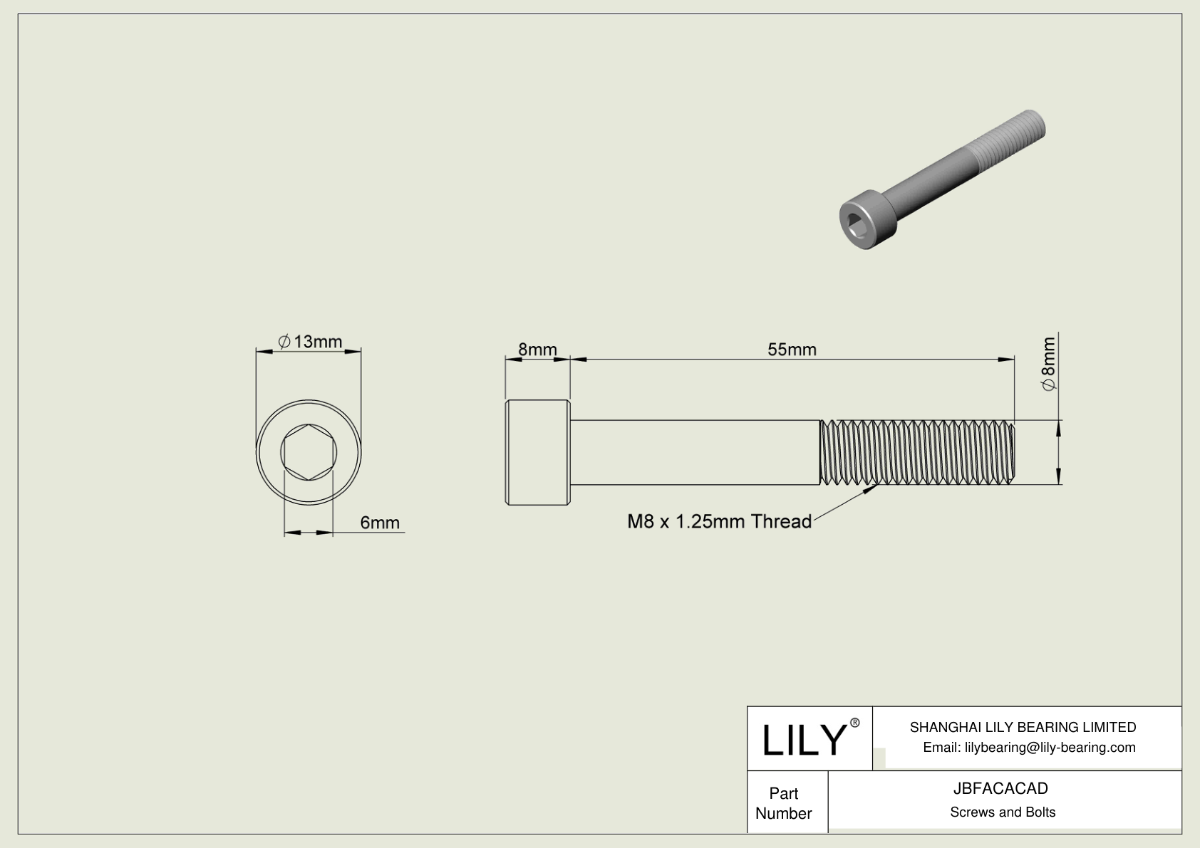 JBFACACAD 合金钢内六角螺钉 cad drawing