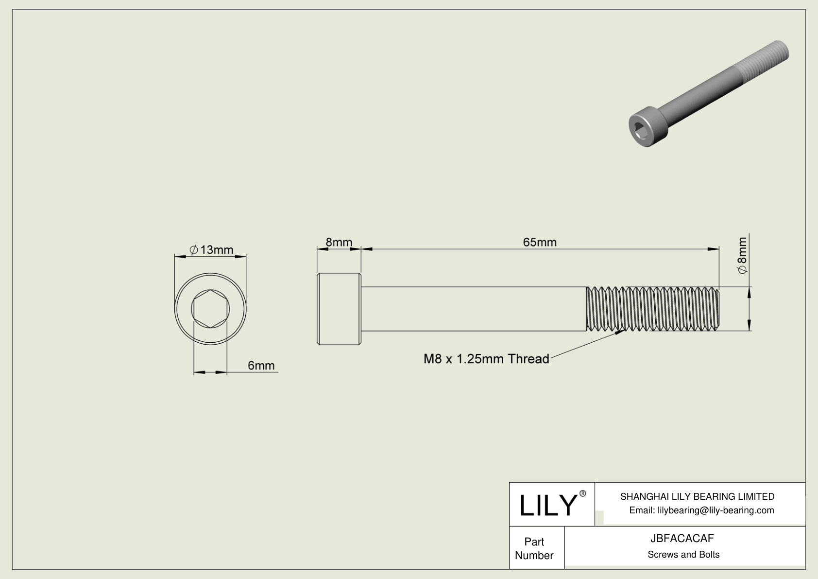 JBFACACAF 合金钢内六角螺钉 cad drawing