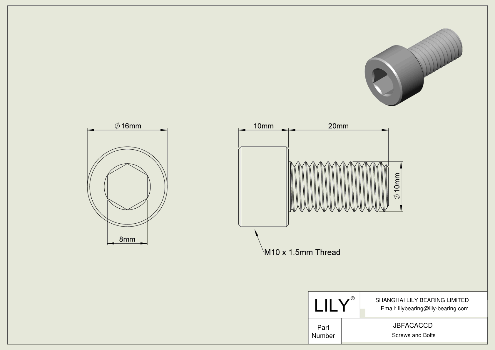 JBFACACCD 合金钢内六角螺钉 cad drawing