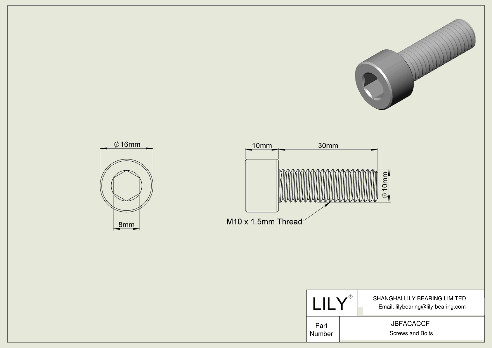 JBFACACCF 合金钢内六角螺钉 cad drawing