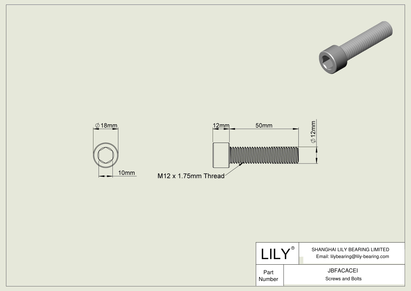 JBFACACEI 合金钢内六角螺钉 cad drawing