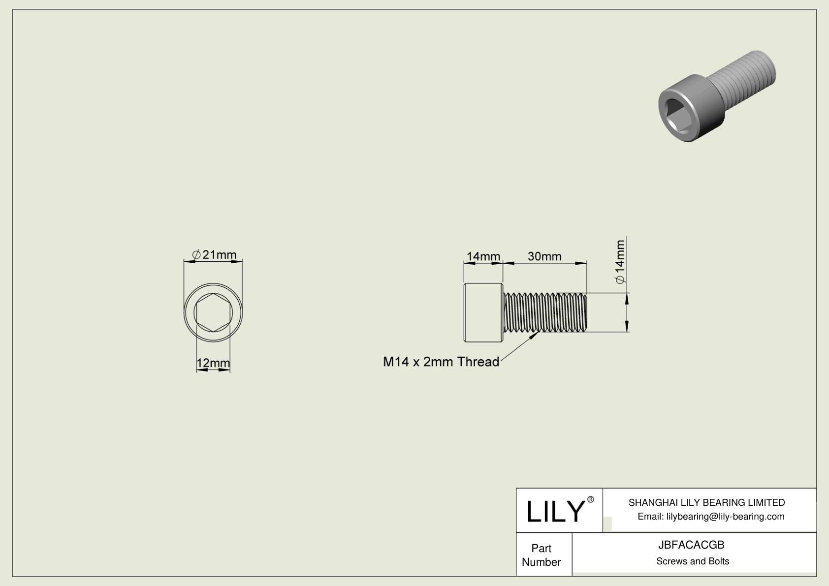 JBFACACGB Tornillos de cabeza cilíndrica de acero aleado cad drawing