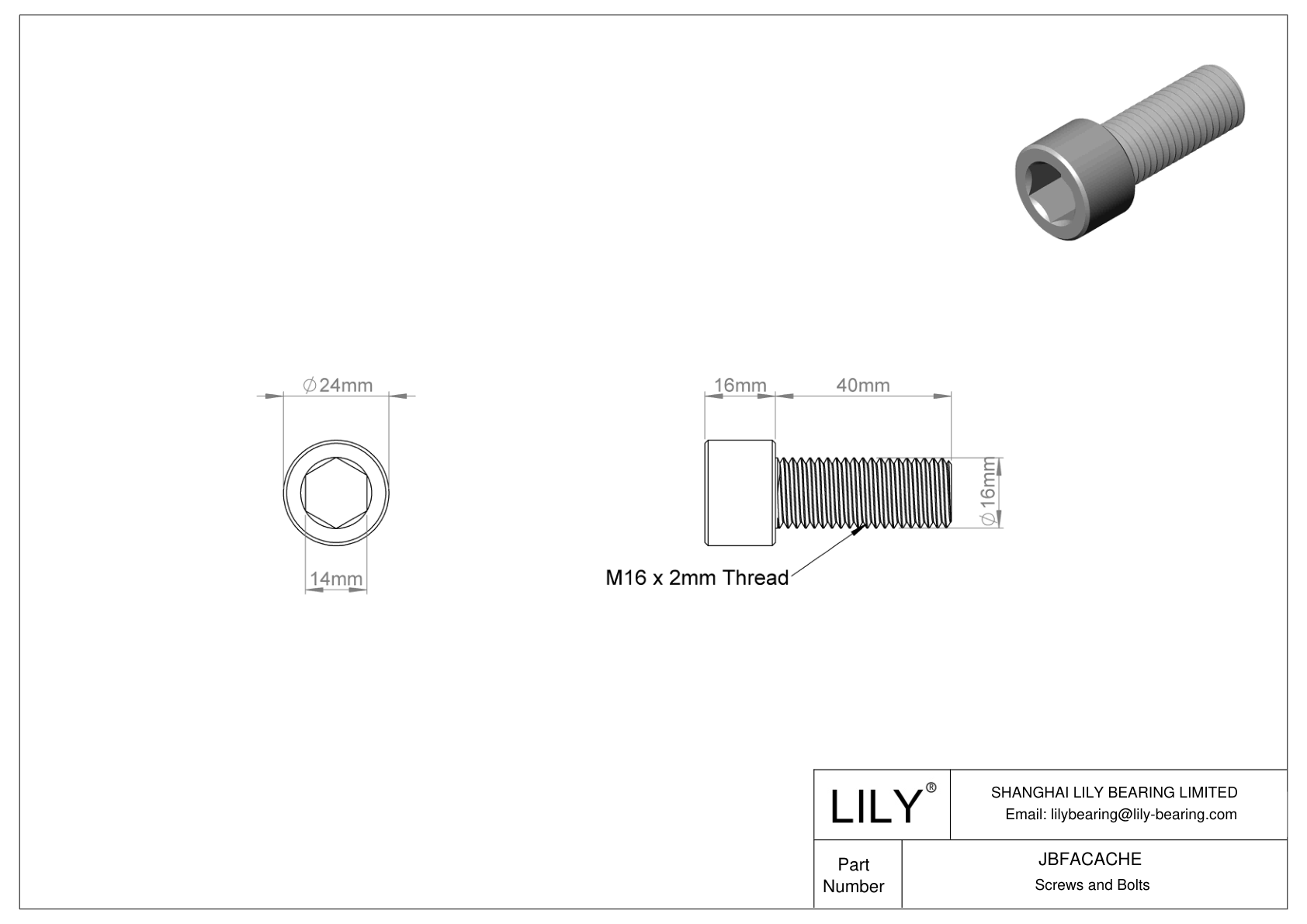 JBFACACHE 合金钢内六角螺钉 cad drawing