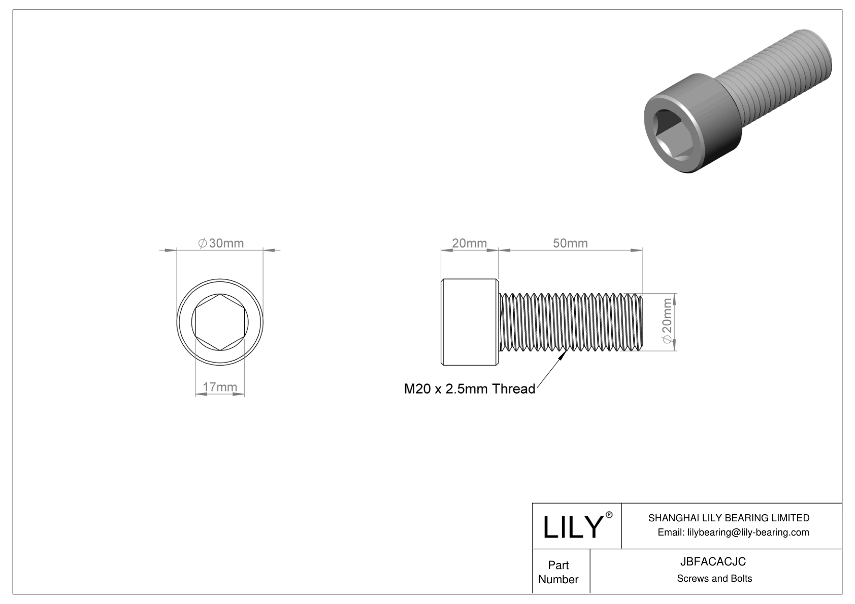 JBFACACJC Tornillos de cabeza cilíndrica de acero aleado cad drawing