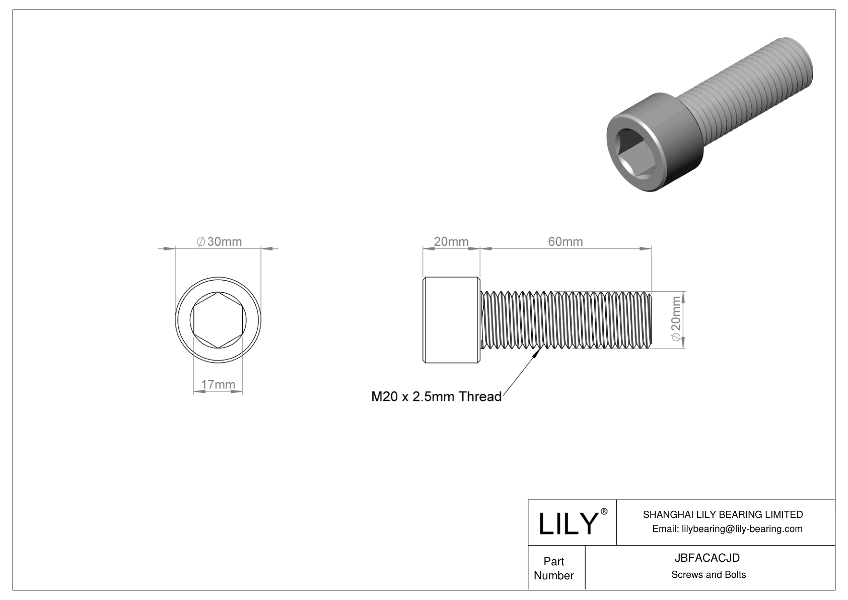 JBFACACJD 合金钢内六角螺钉 cad drawing