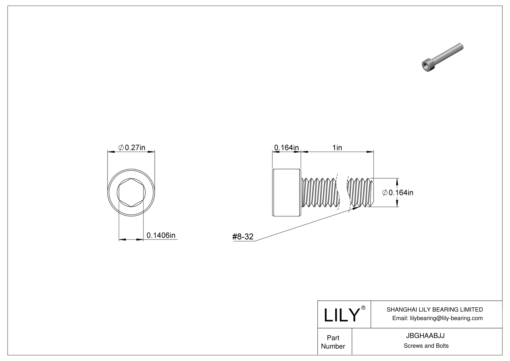 JBGHAABJJ 左旋螺纹合金钢内六角螺钉 cad drawing