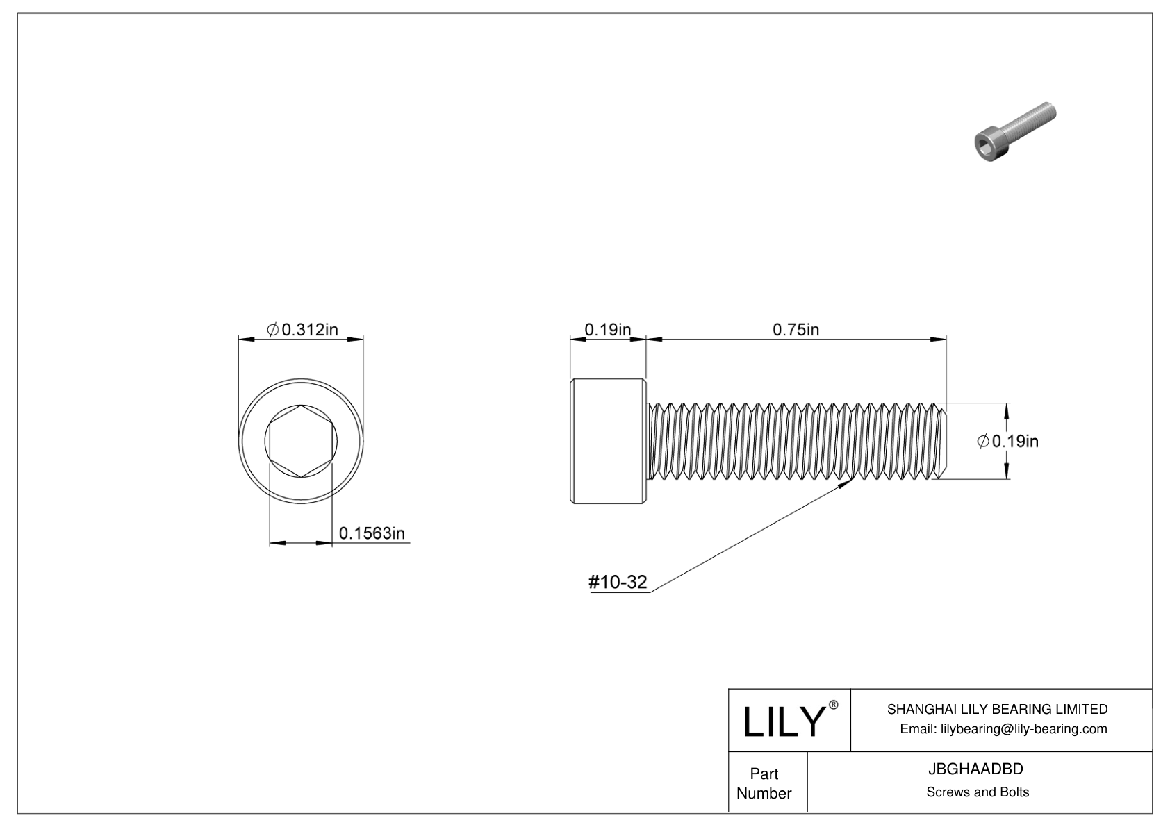 JBGHAADBD Left-Hand Threaded Alloy Steel Socket Head Screws cad drawing