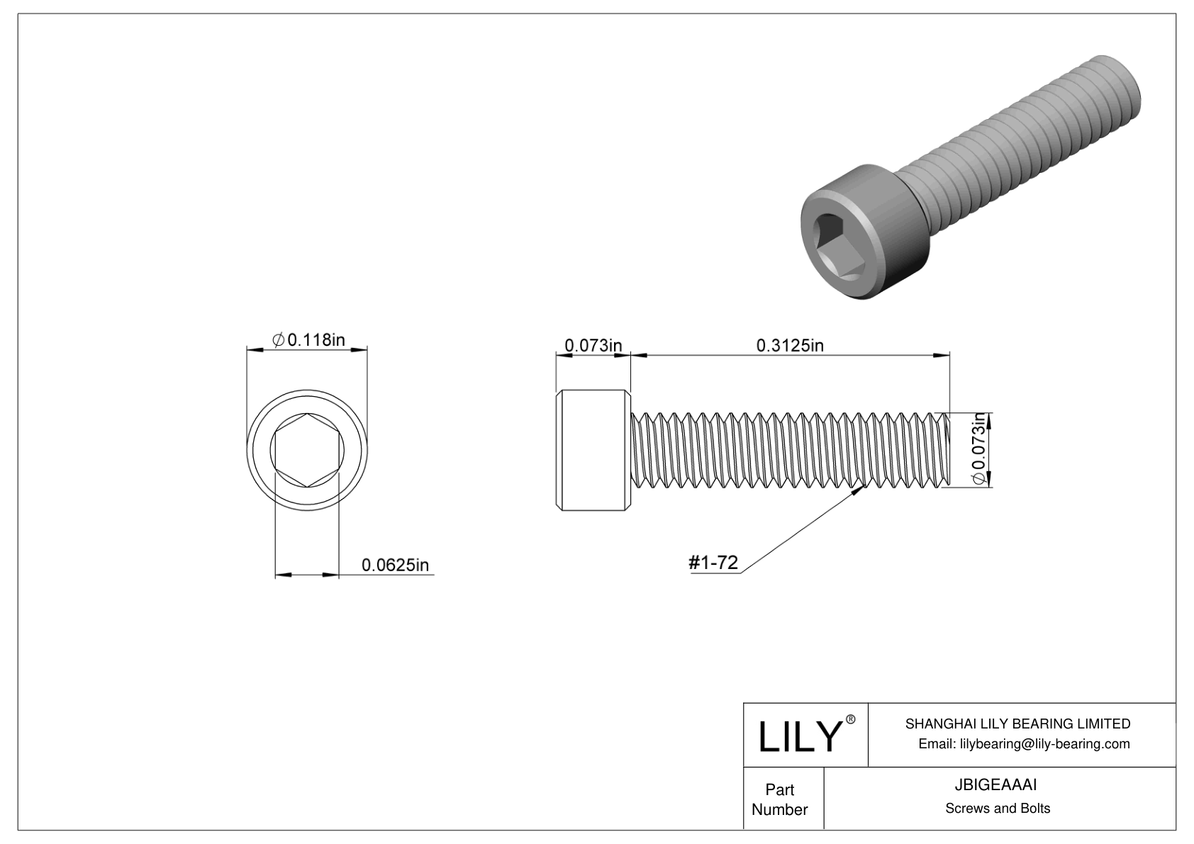 JBIGEAAAI 合金钢内六角螺钉 cad drawing