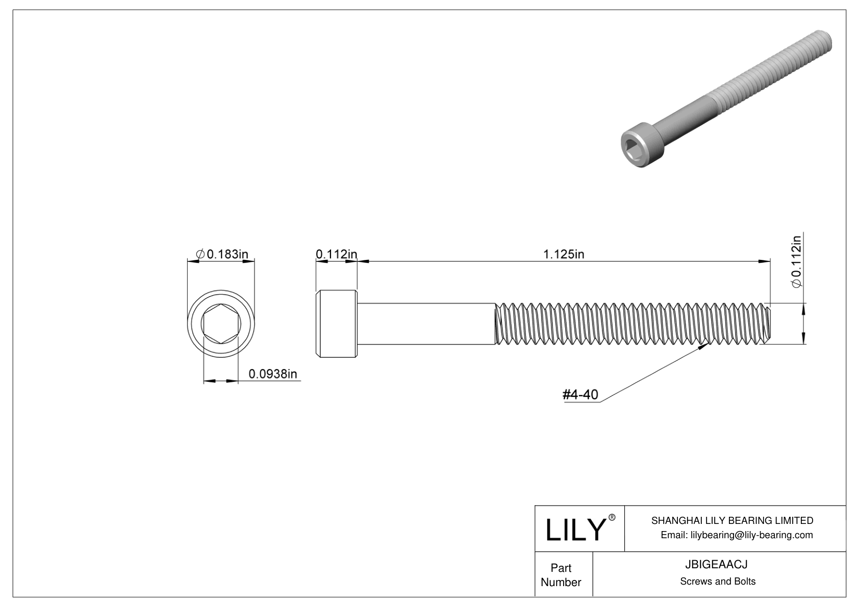 JBIGEAACJ 合金钢内六角螺钉 cad drawing