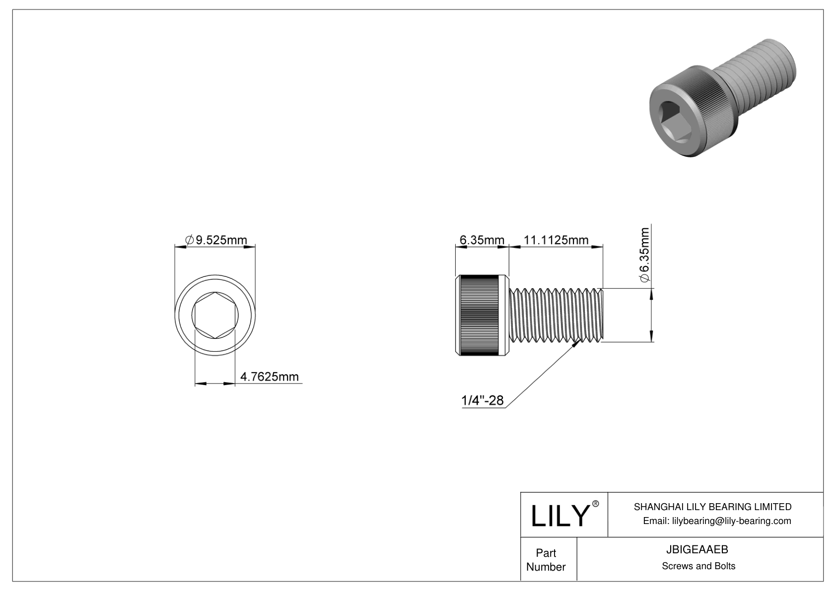 JBIGEAAEB 合金钢内六角螺钉 cad drawing