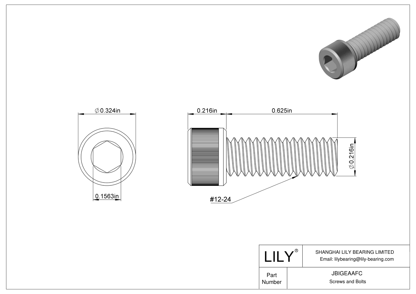 JBIGEAAFC 合金钢内六角螺钉 cad drawing