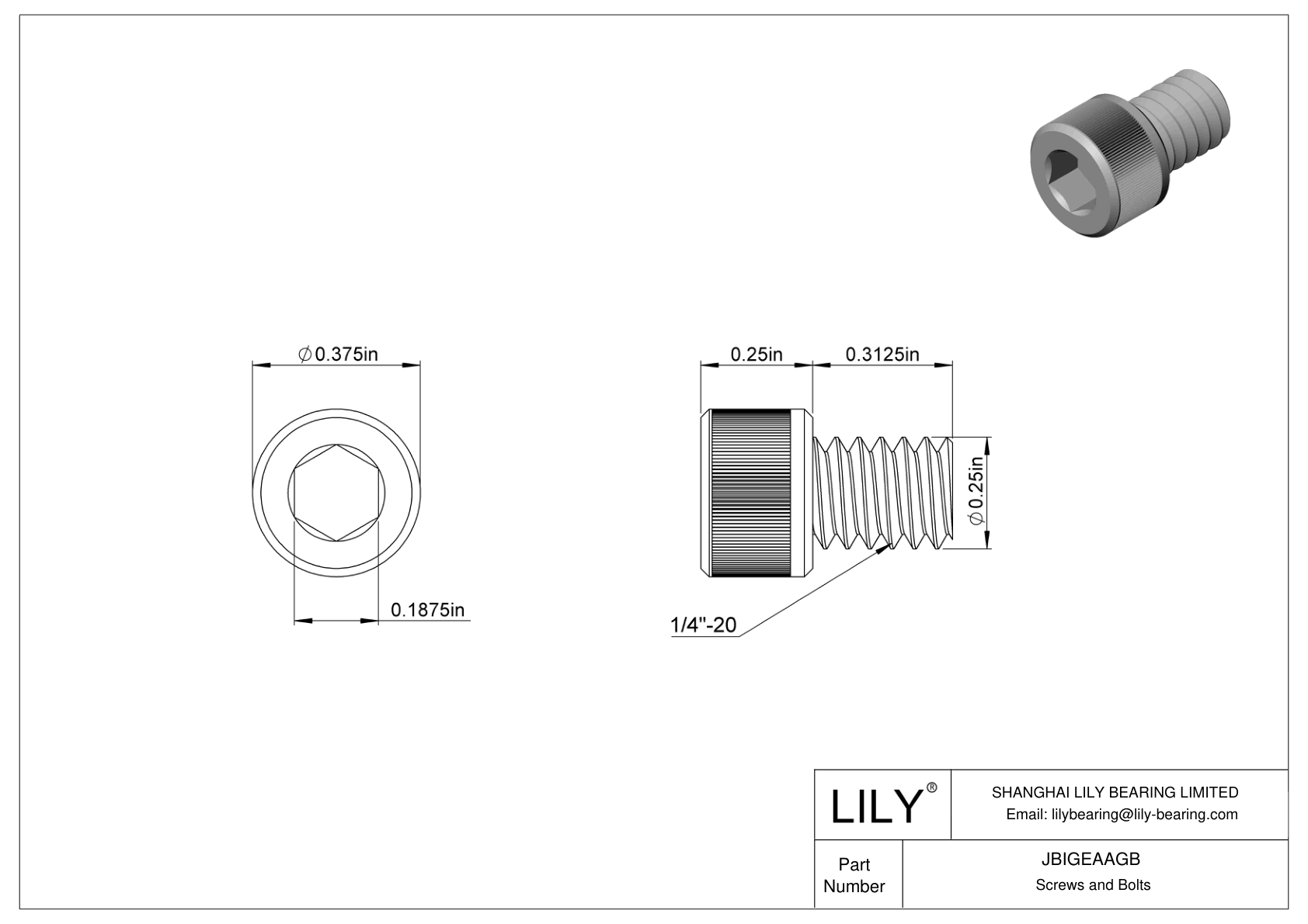 JBIGEAAGB Tornillos de cabeza cilíndrica de acero aleado cad drawing