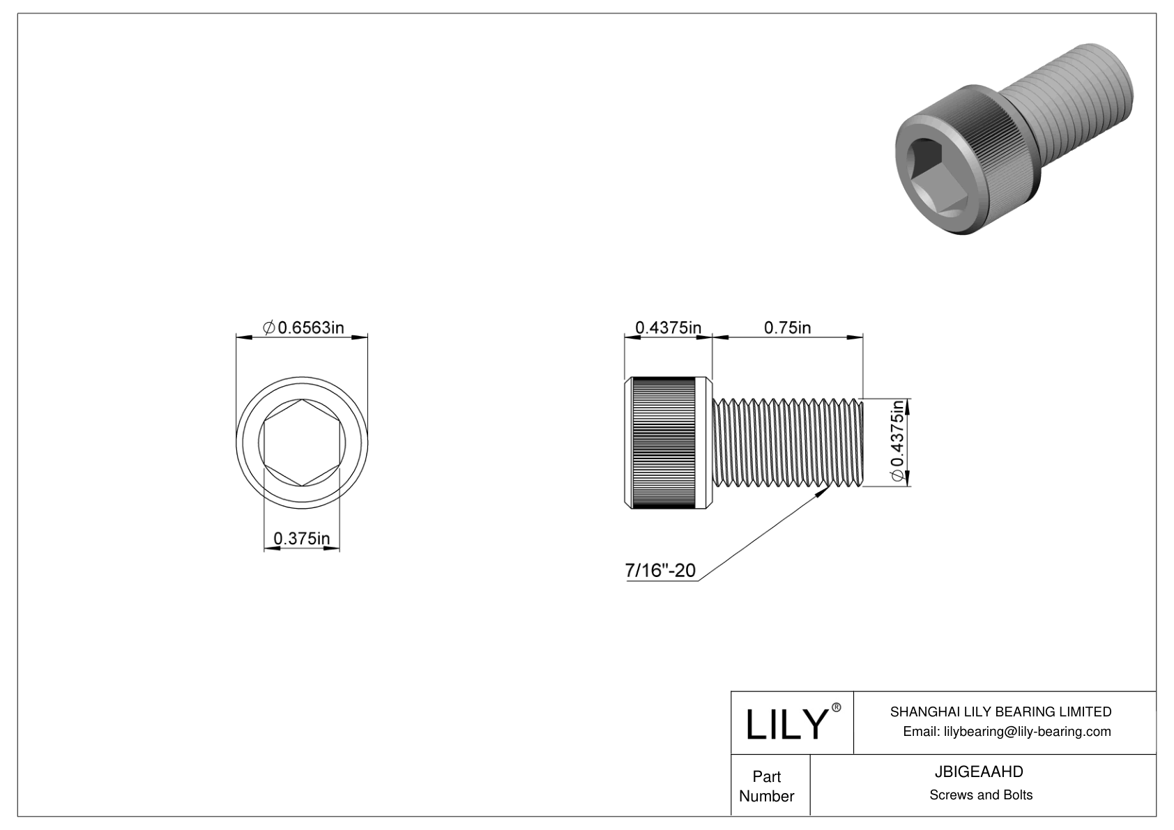 JBIGEAAHD 合金钢内六角螺钉 cad drawing